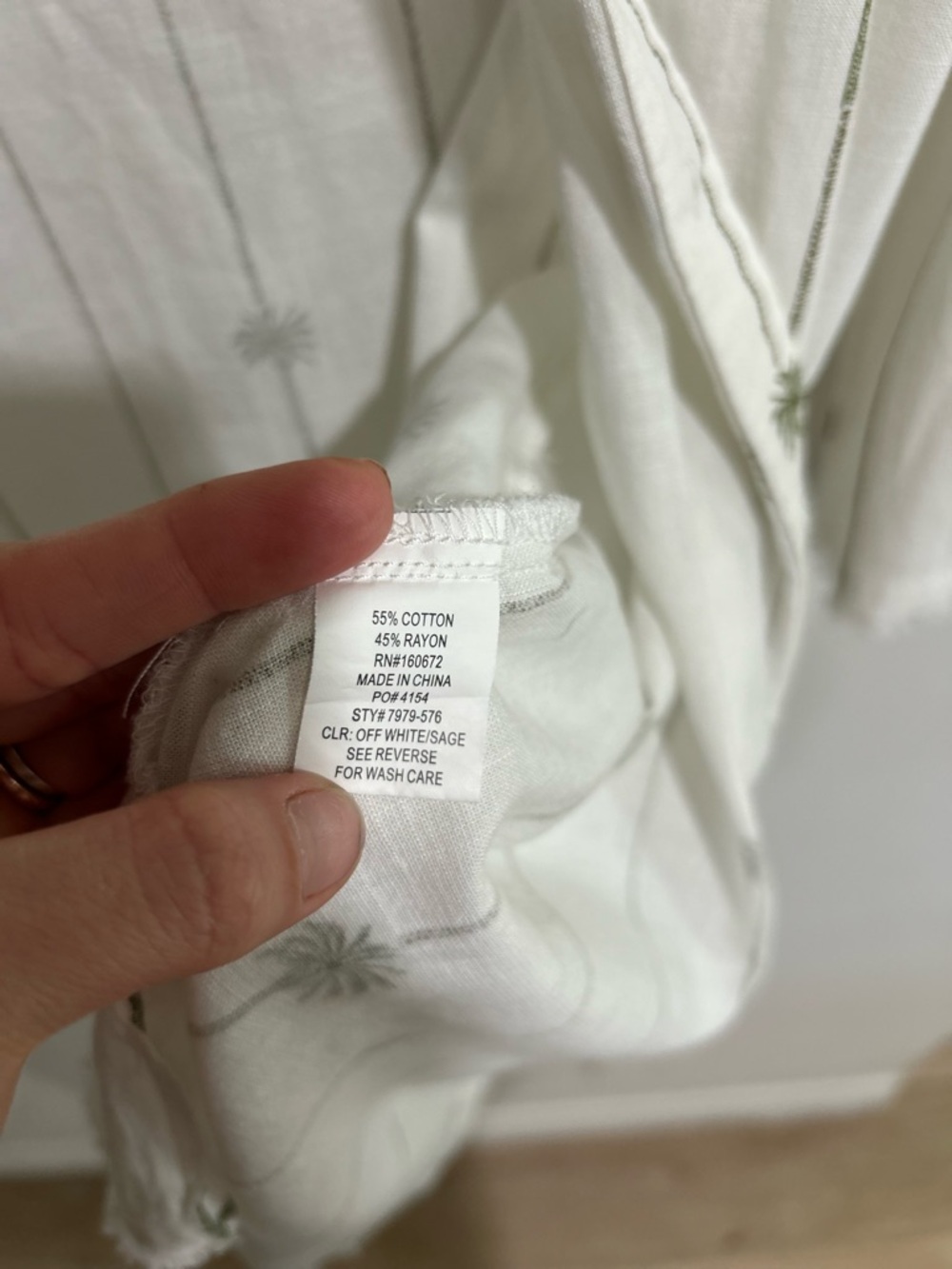 blue island White Palm-Print Open Front Lightweight Jacket - Picture 7 of 7